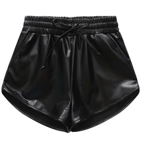NWT Girl’s Black Shiny Metallic Dance Shorts -‎ 9/10yrs
